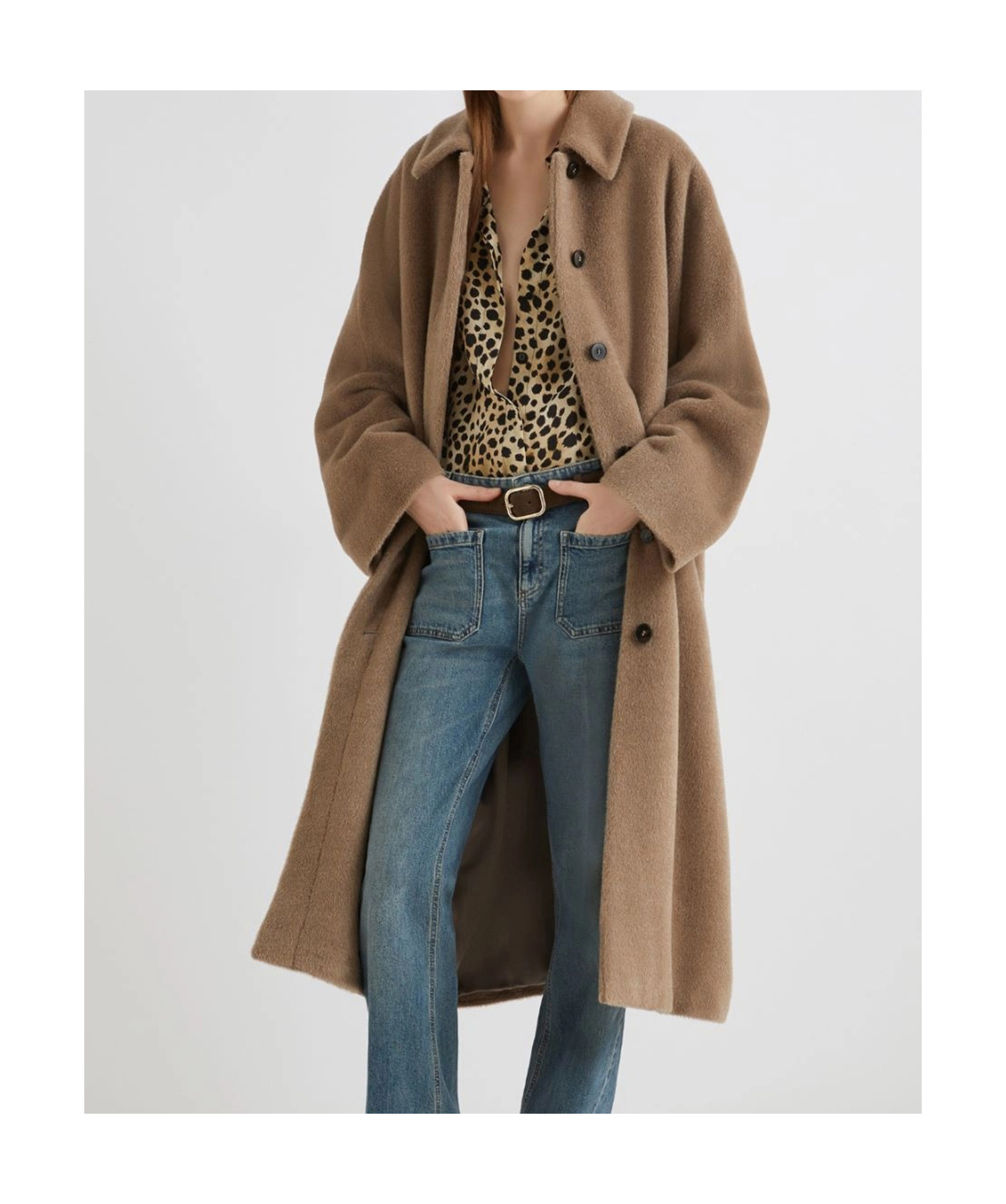 Marella Single-breasted Coat In Brown