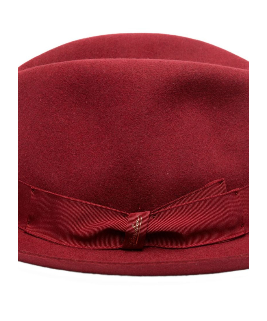 Borsalino Chic Bow Detail Wide Brim Hat In Red