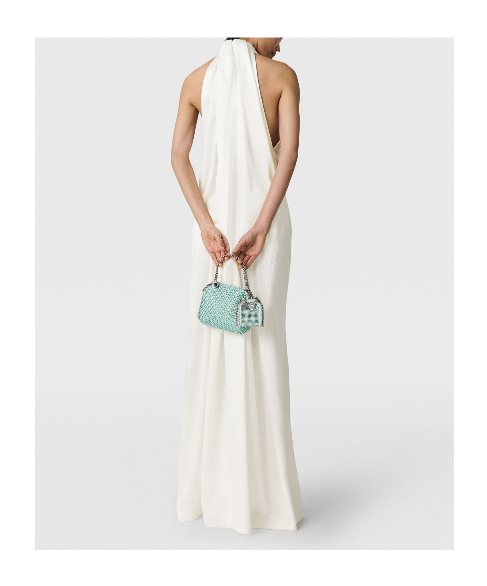 Stella Mccartney Halterneck Panel Maxi Dress In White