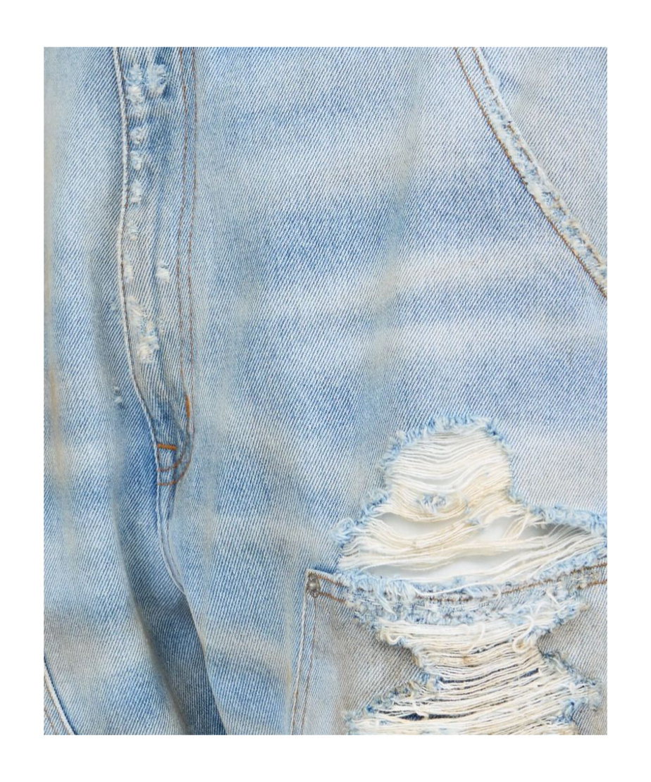 Mm6 Maison Margiela Used Denim Jeans In Blue