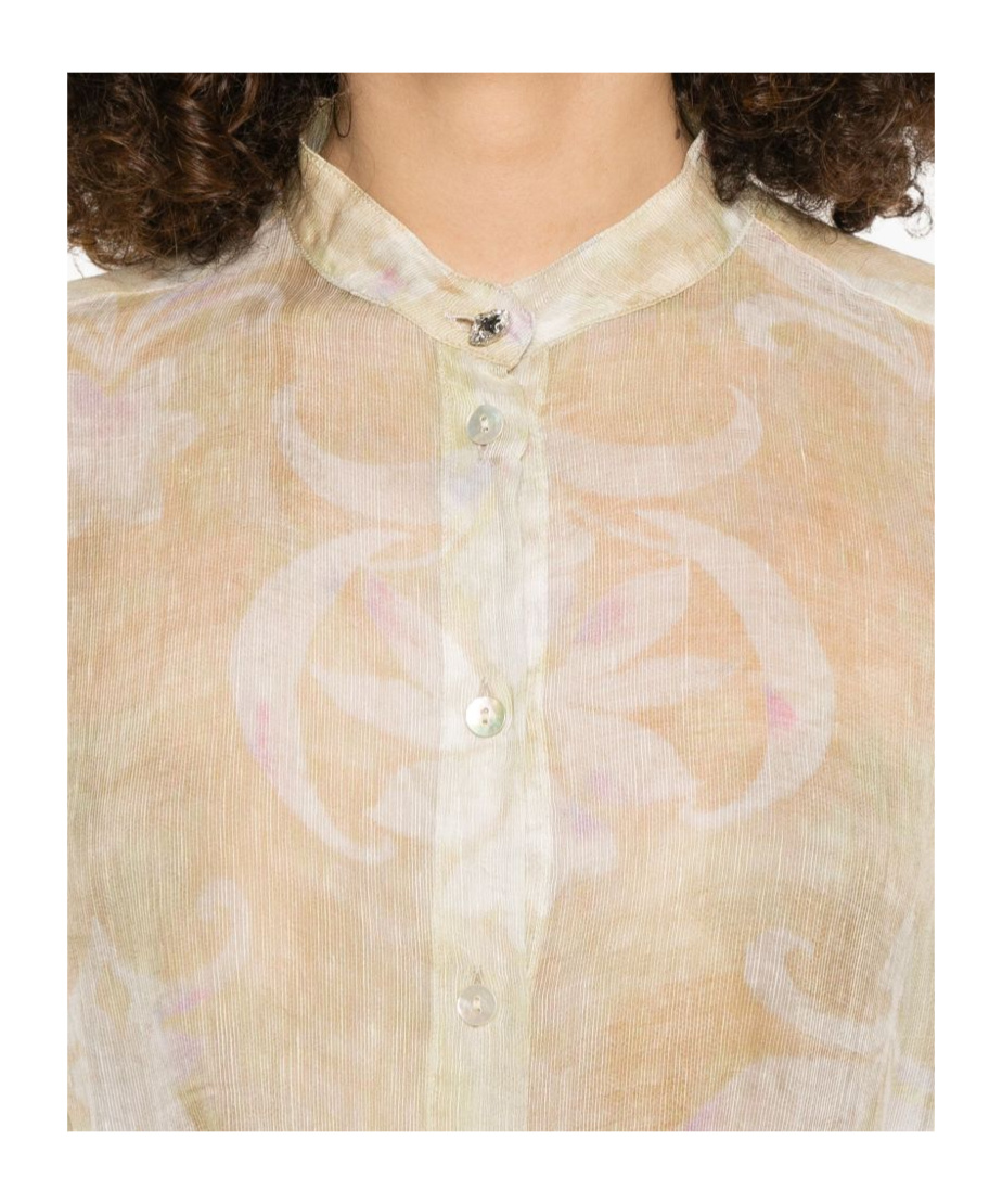 FORTE FORTE FLORAL PRINT SHEER SHIRT