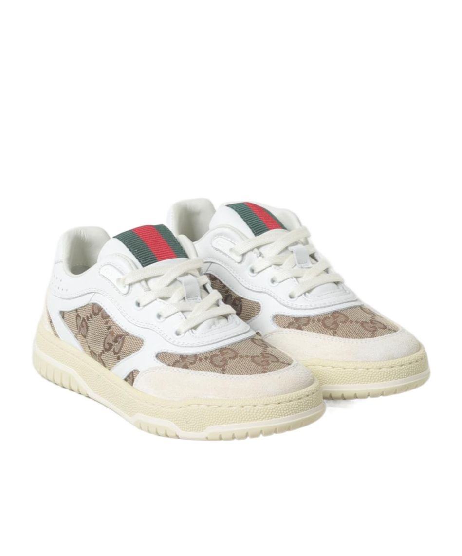 Shop Gucci Round-head Sneakers In White