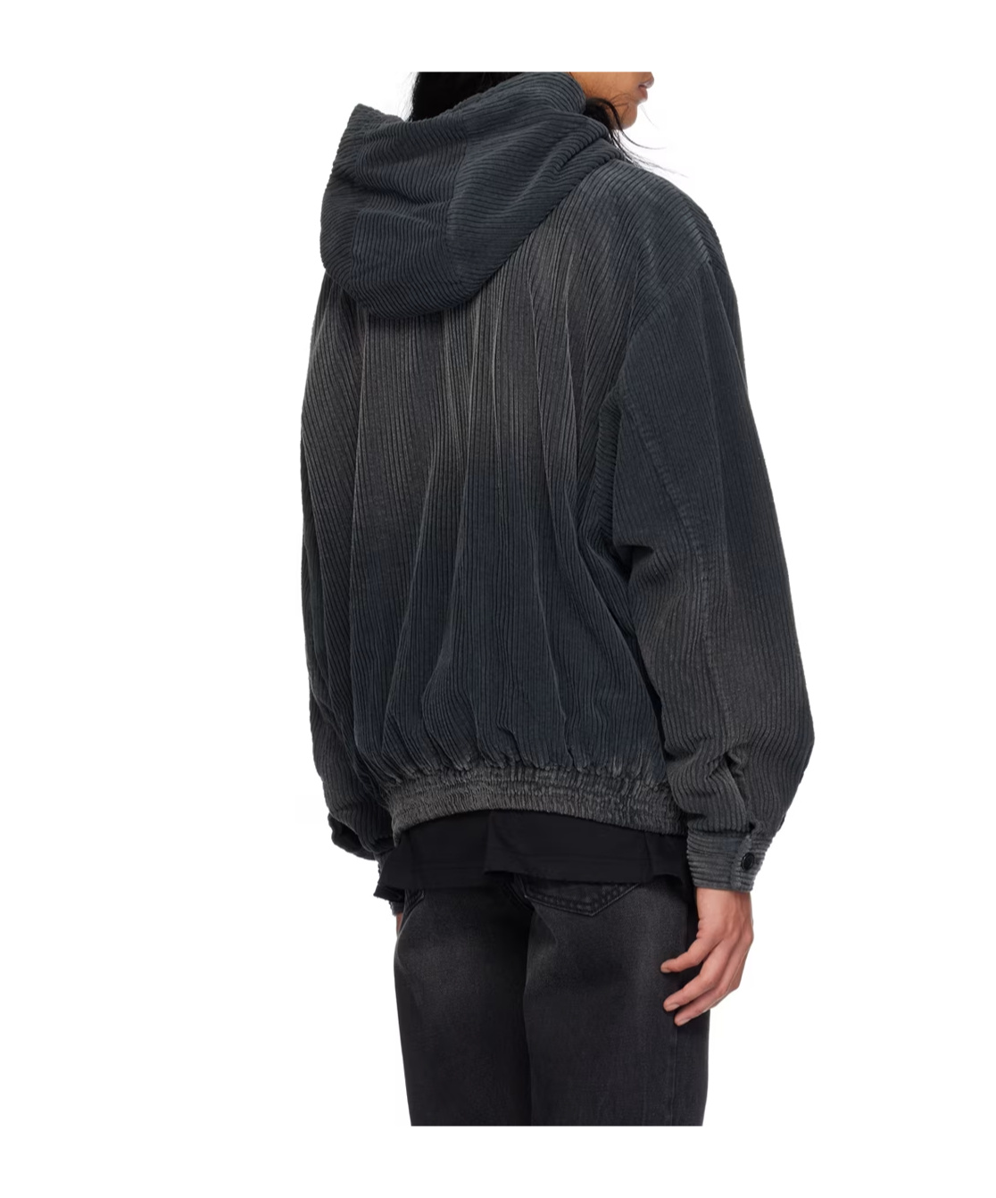We11 Done Zippered Hooded Sweatshirt In Black