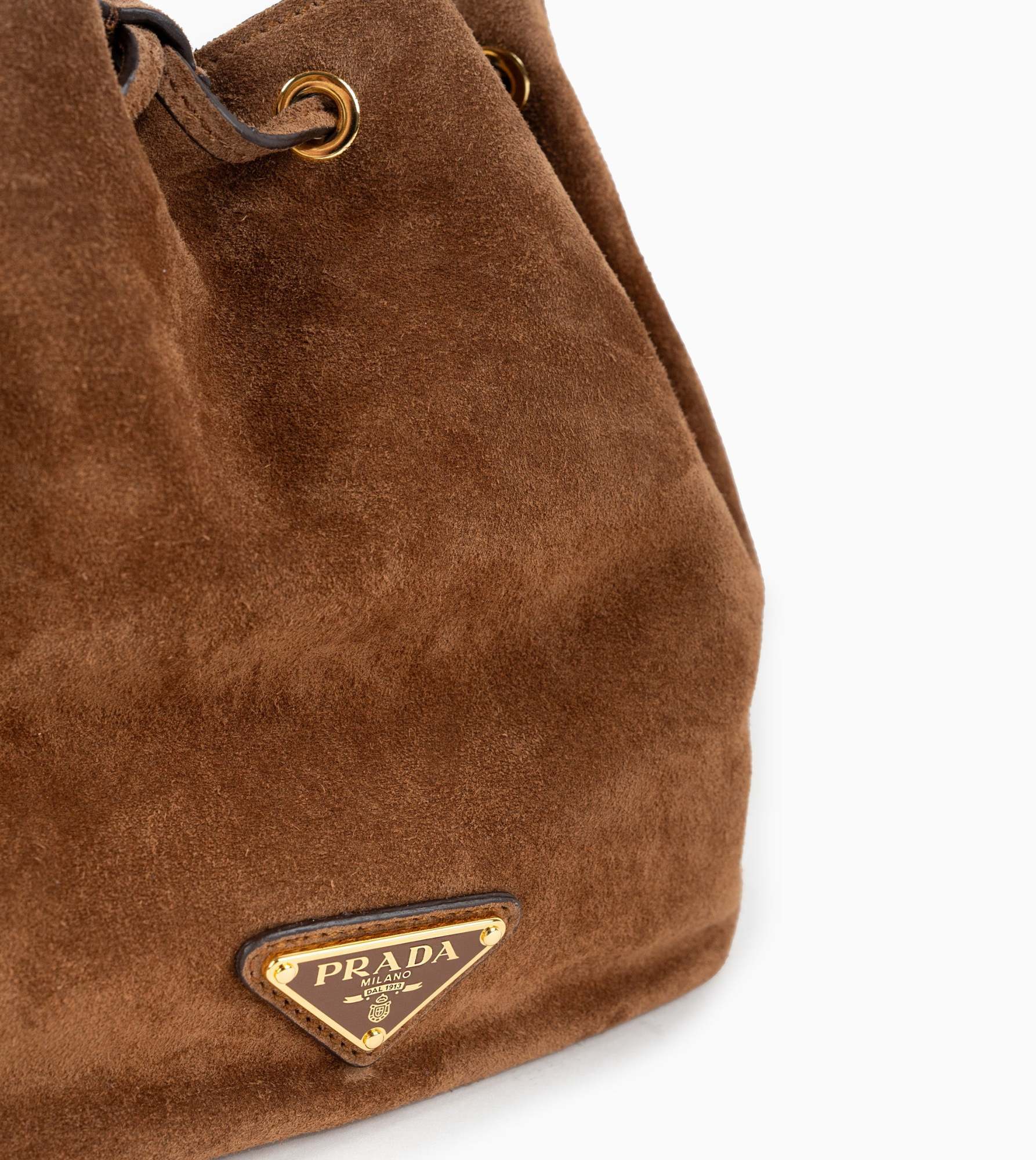Prada Drawstring Shoulder Bag In Brown