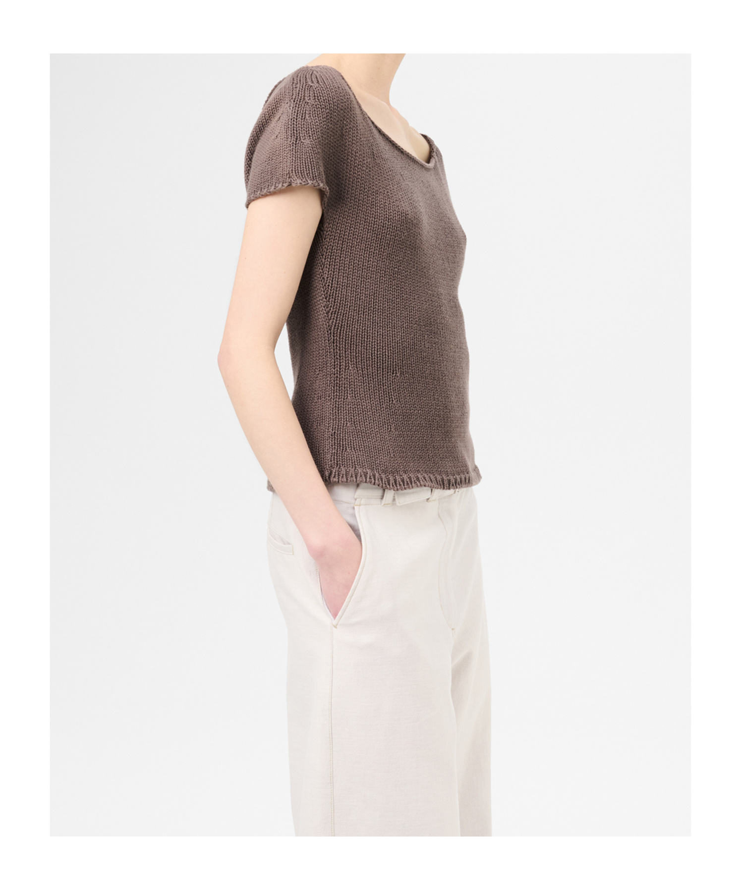Our Legacy Sculpt Knitted Cotton T-shirt In Brown