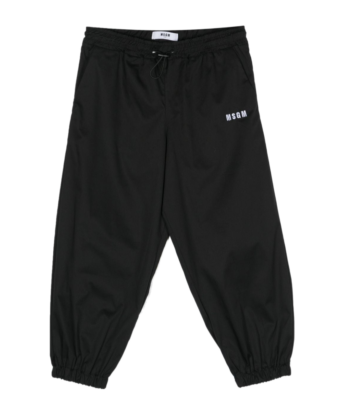 Msgm Embroidered-logo Track Trousers In Black
