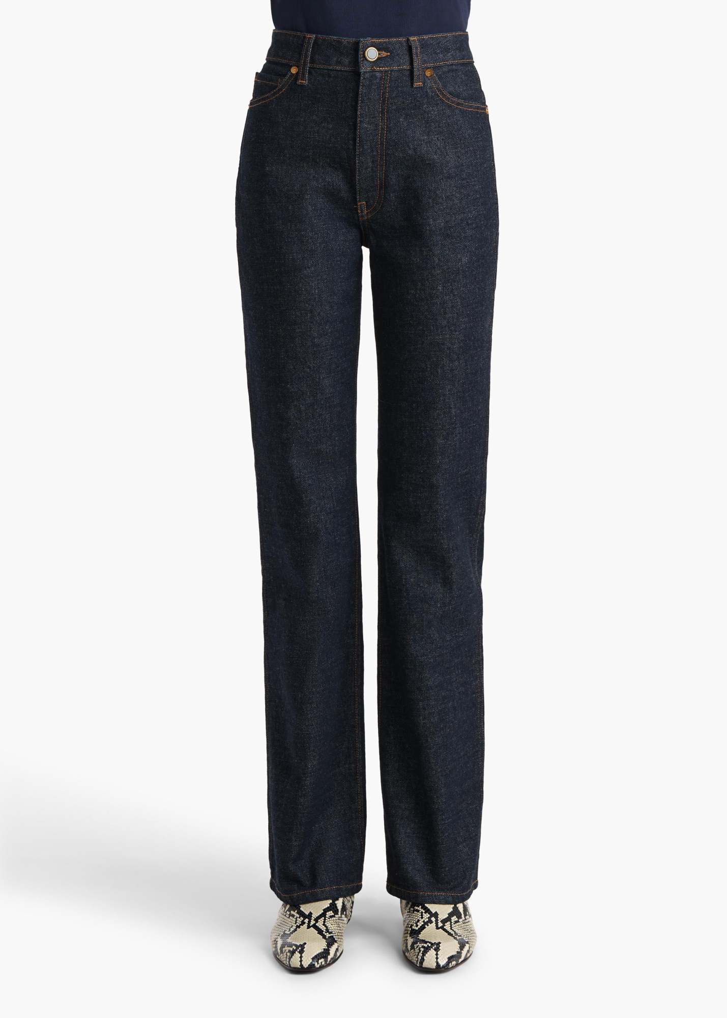 Khaite Waistband Denim Trousers In Black