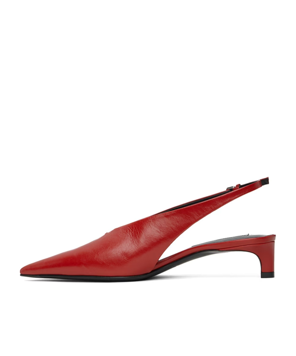 Jil Sander 40mm Slingback Leather Pumps In Red