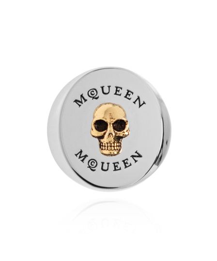 Alexander Mcqueen Round Single Earring In White