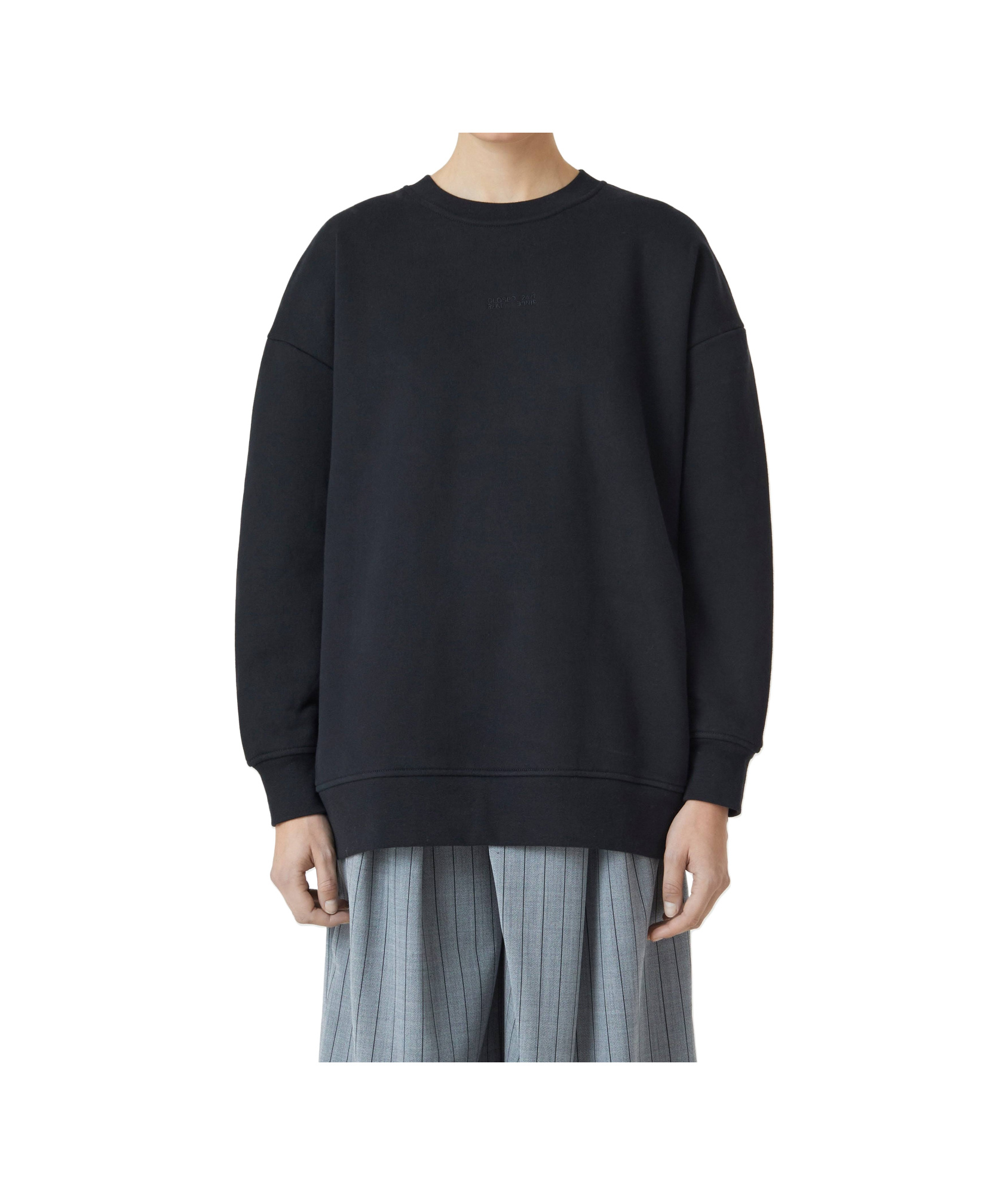 CLOSED ROUND-NECK RIBBED SWEATSHIRT 