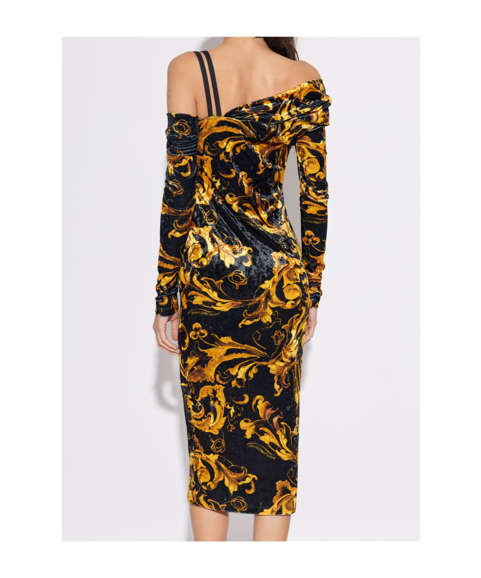Versace Jeans Asymmetrical Dress In Black