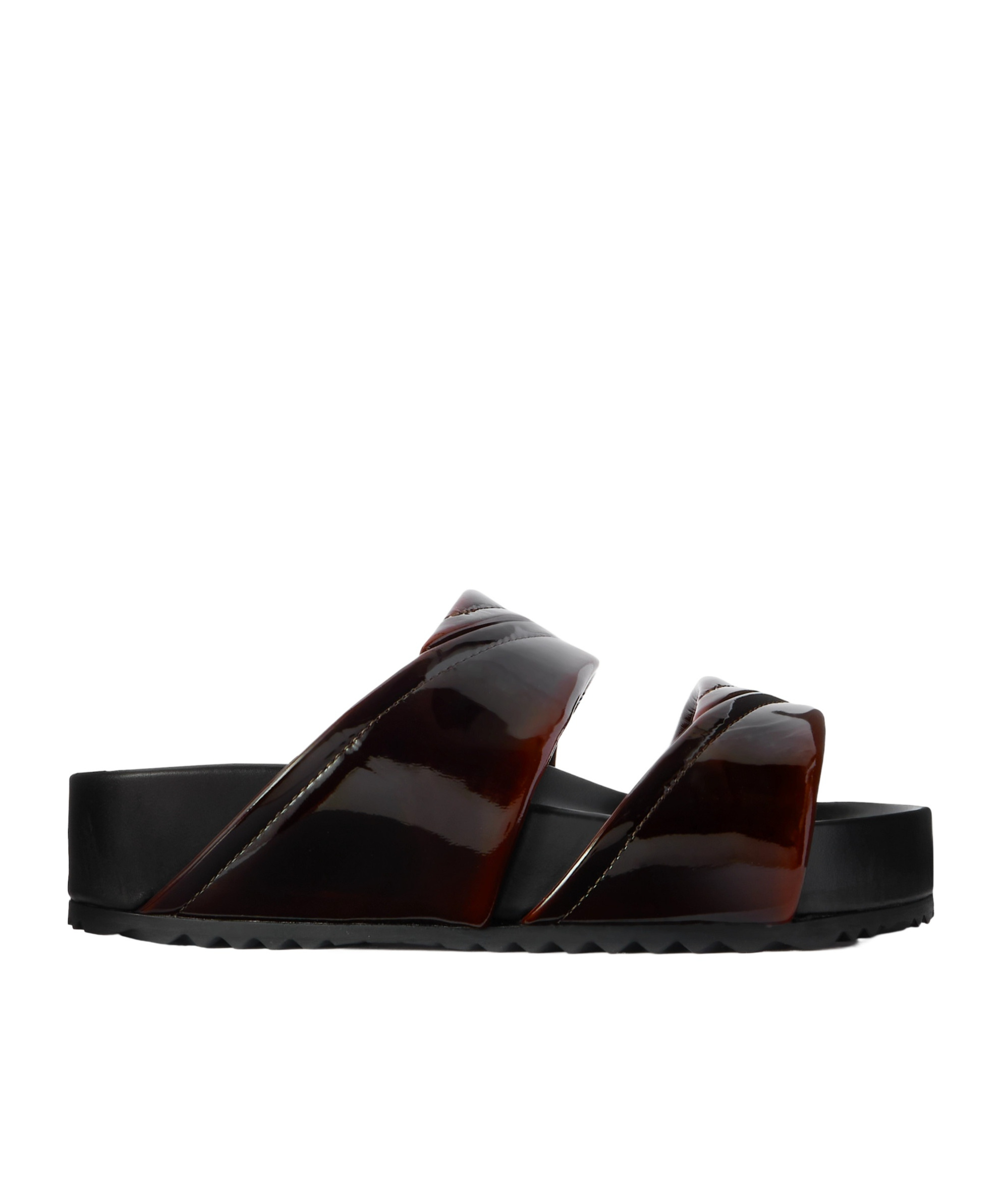 Dries Van Noten Patent-leather Platform Slides In Black