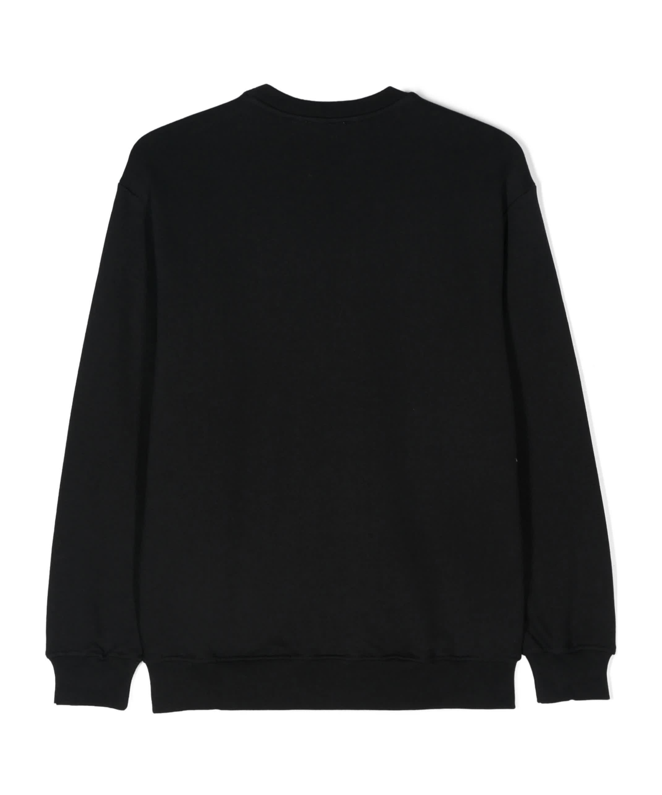 Msgm Logo-print Cotton Sweatshirt In Black