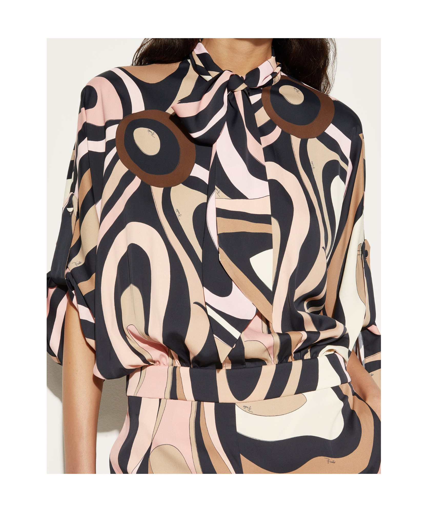 Pucci Marmo-print Jumpsuit In Black And Nude