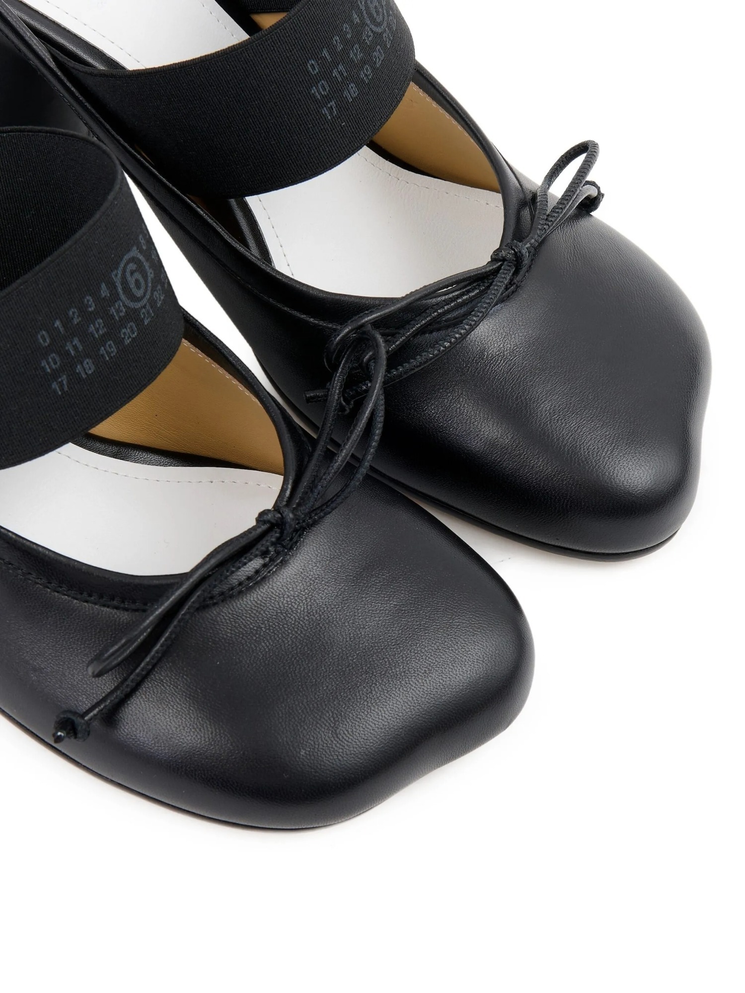 Mm6 Maison Margiela Mm6 By Maison Margiela Anatomical Black Goat Leather Sandals With Bow Detail In Black