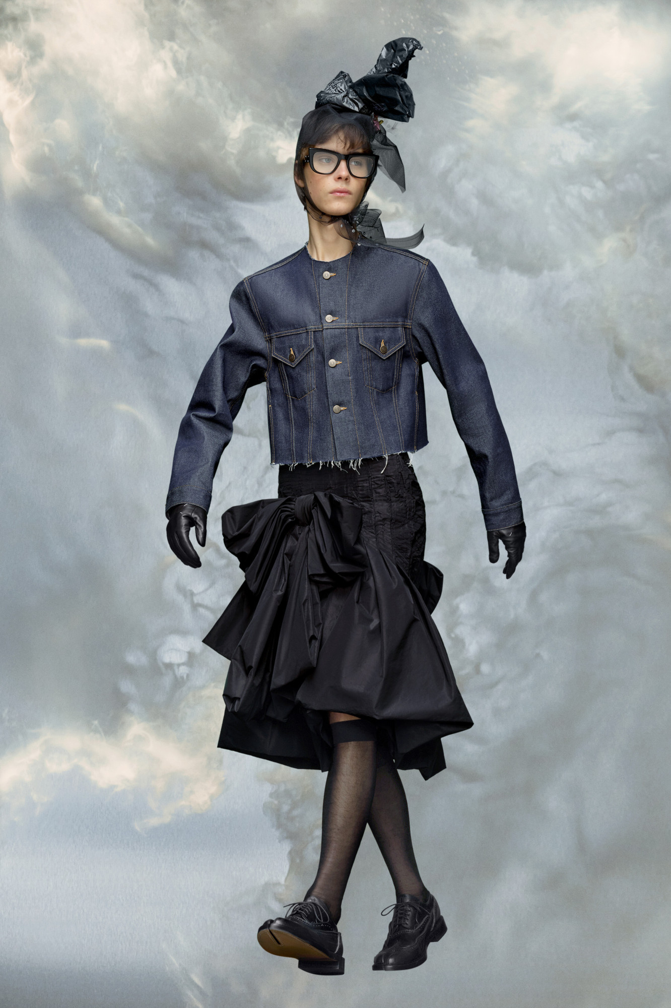 Maison Margiela Collarless Denim Jacket In Blue
