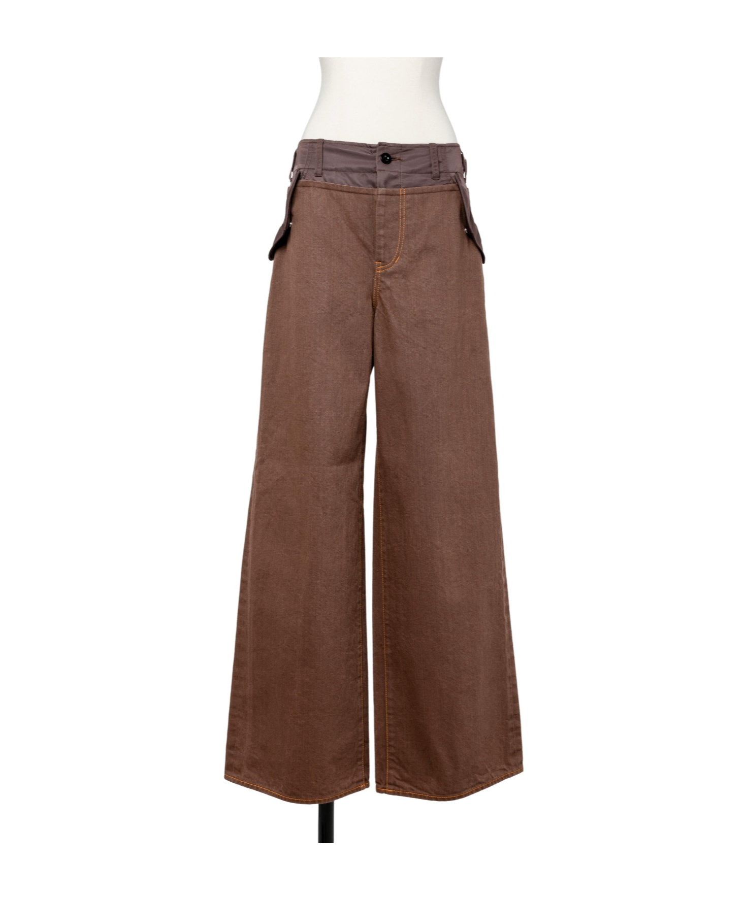 Sacai Panelled Pocket Trousers In Brown