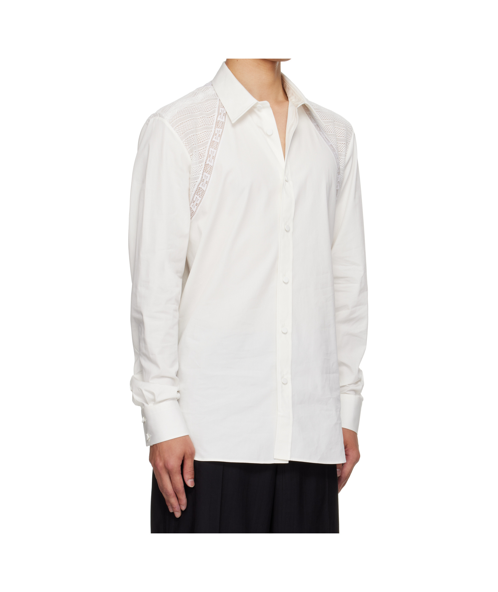 Alexander Mcqueen White Lace Harness Shirt In White