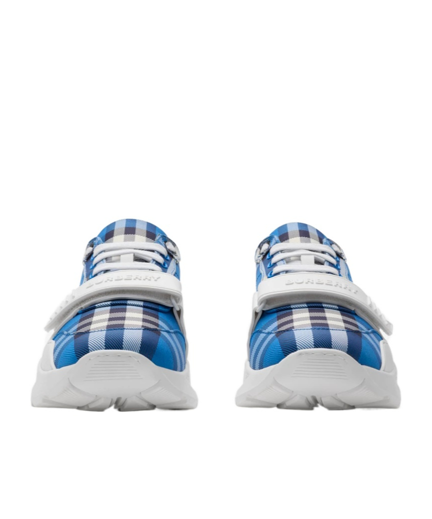 Burberry New Regis Vintage Check Sneakers In Blue