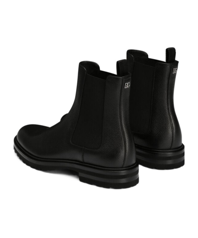 Dolce & Gabbana Leather Boots In Black