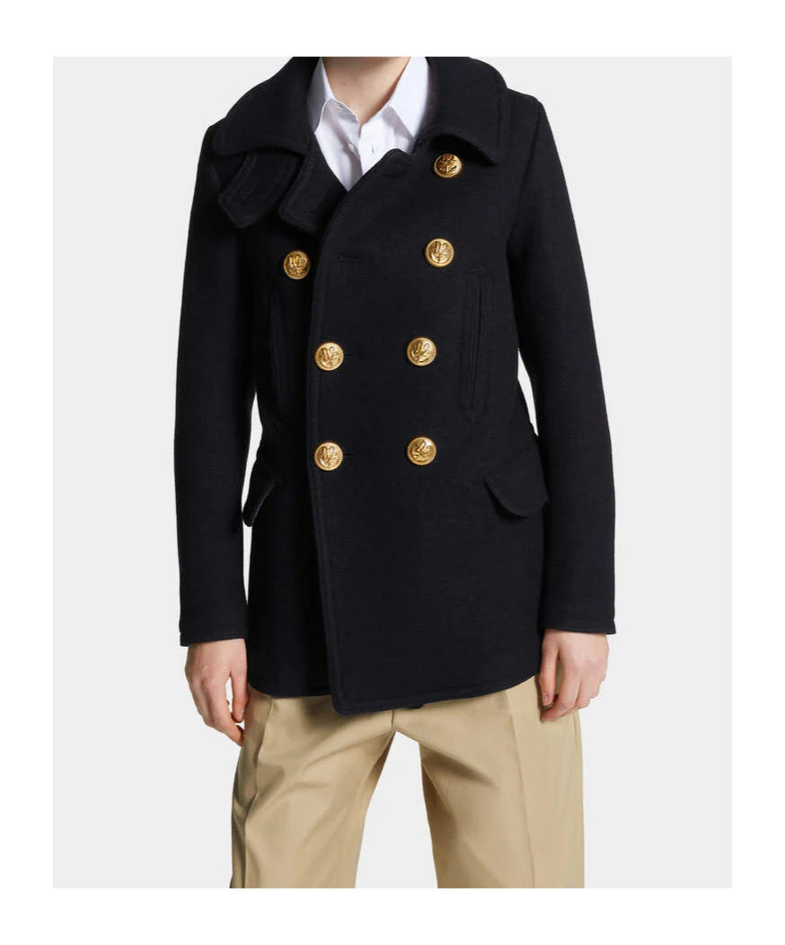 Dsquared2 Dean Peacoat In Black