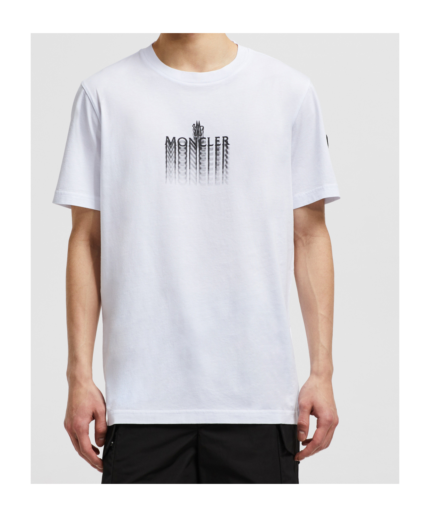 Moncler Open-necked Black Shirt In White