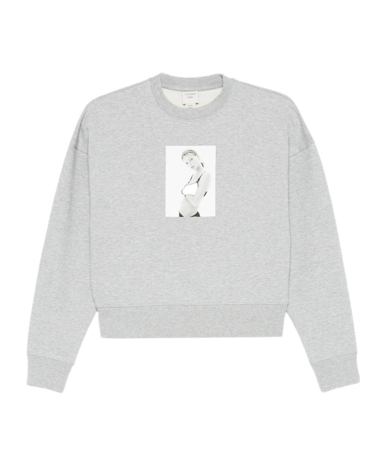 Calvin Klein Photographic-print Cotton Sweatshirt In Gray