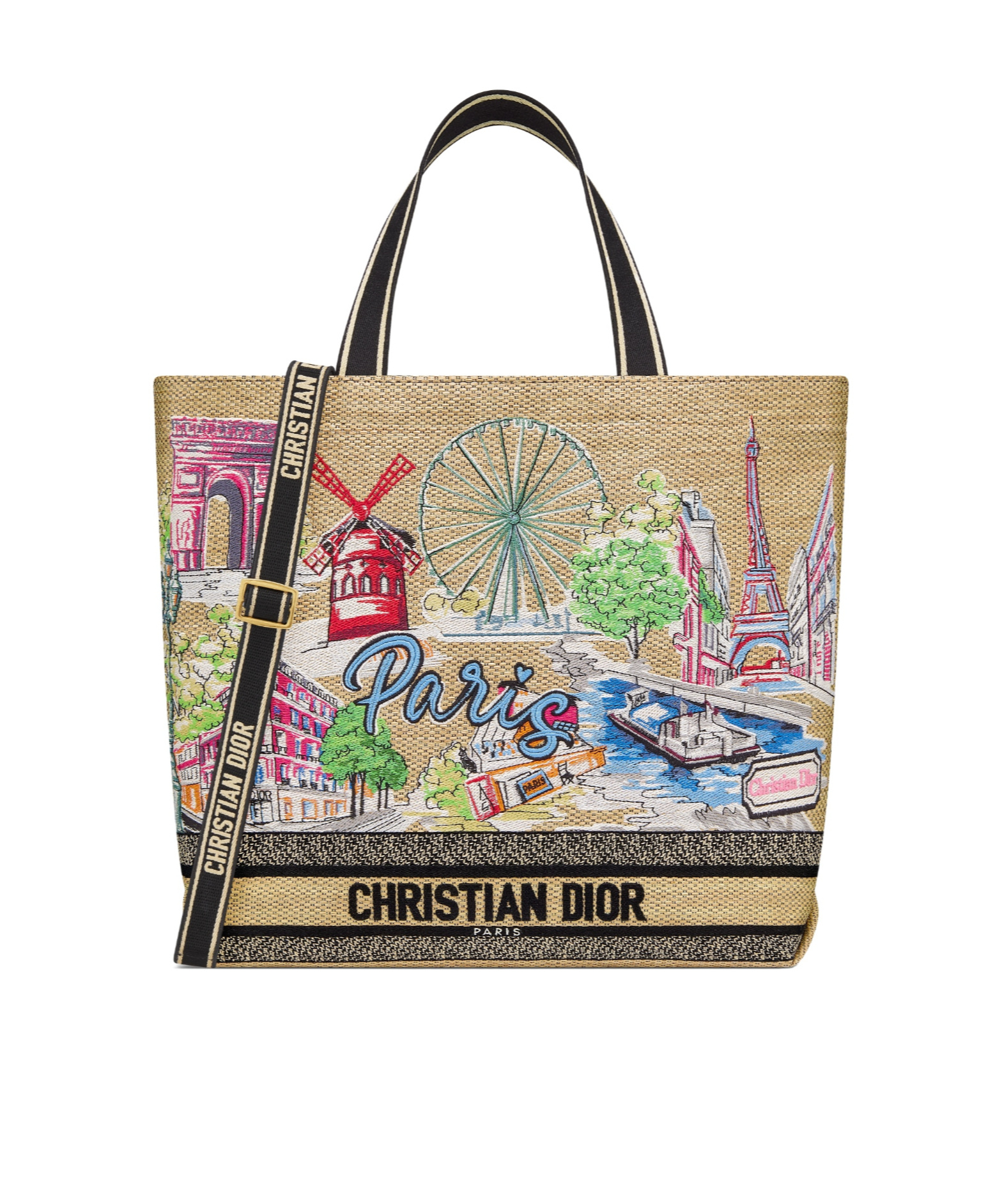 Dior Double Handle Crossbody Bag In Multi