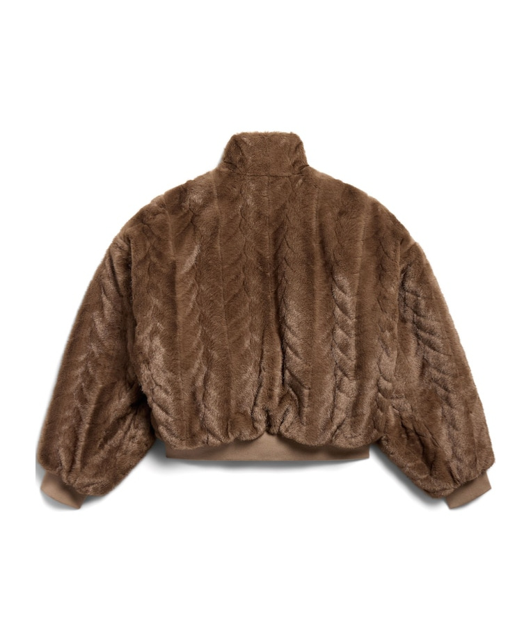 Balenciaga Embossed Fleece Bomber Jacket In Brown