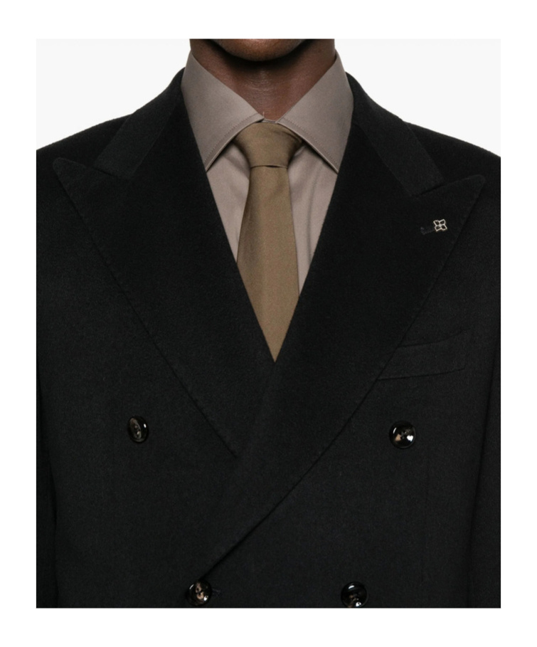 Tagliatore Double-breasted Wool Jacket In Black
