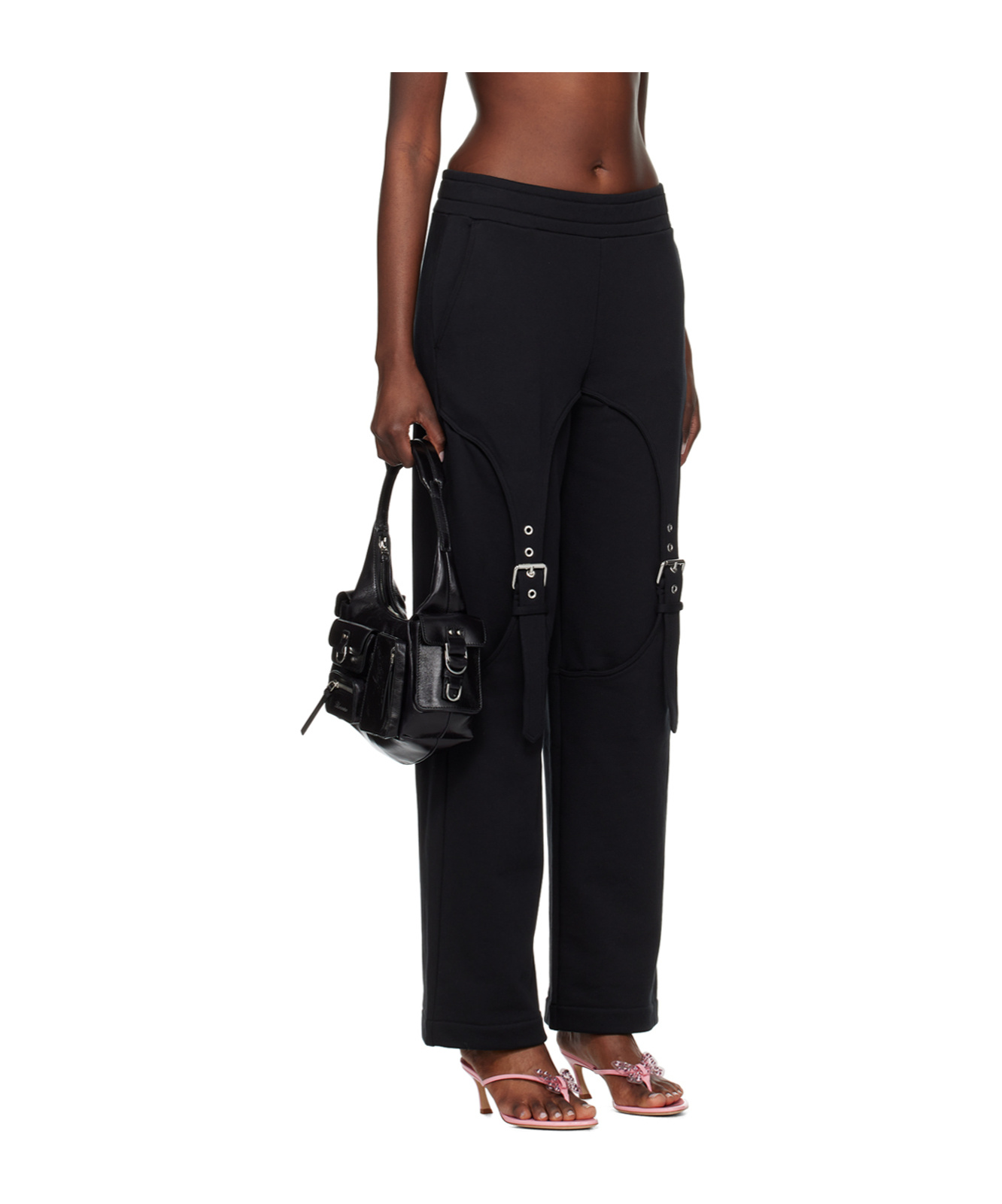 Blumarine Black Cinch Lounge Pants In Black