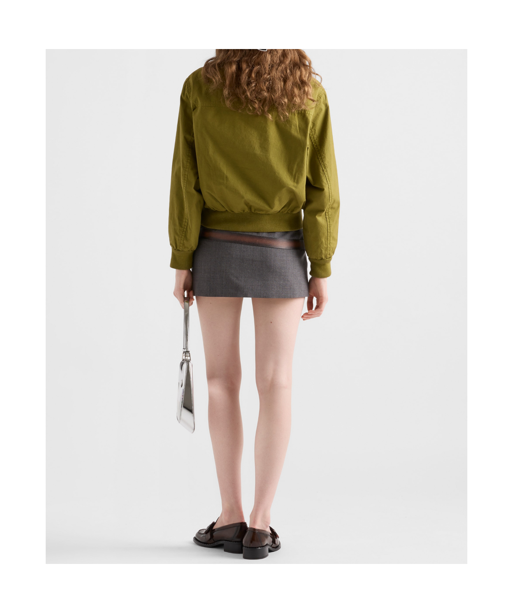 Prada Womens Green Logo-embellished Pull-on Cotton Jacket In Green