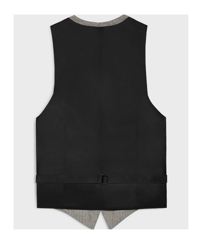 Celine Sleeveless Wool Vest In Gray