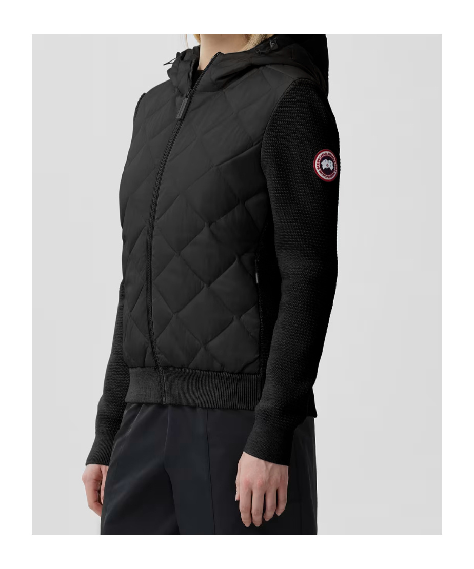Canada Goose Hybridge Quilted Shell And Wool Jacket In Black