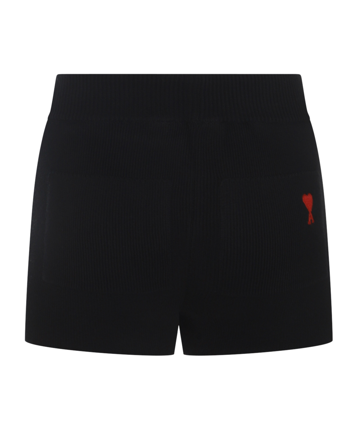 Ami Alexandre Mattiussi Ami Paris Ami De Coeur Knitted Shorts In Black