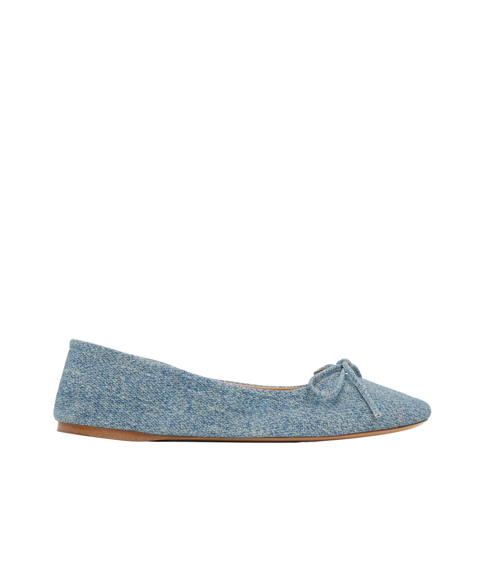 Jw Anderson Blue Calf Suede Print Ballerina Flats In Gray