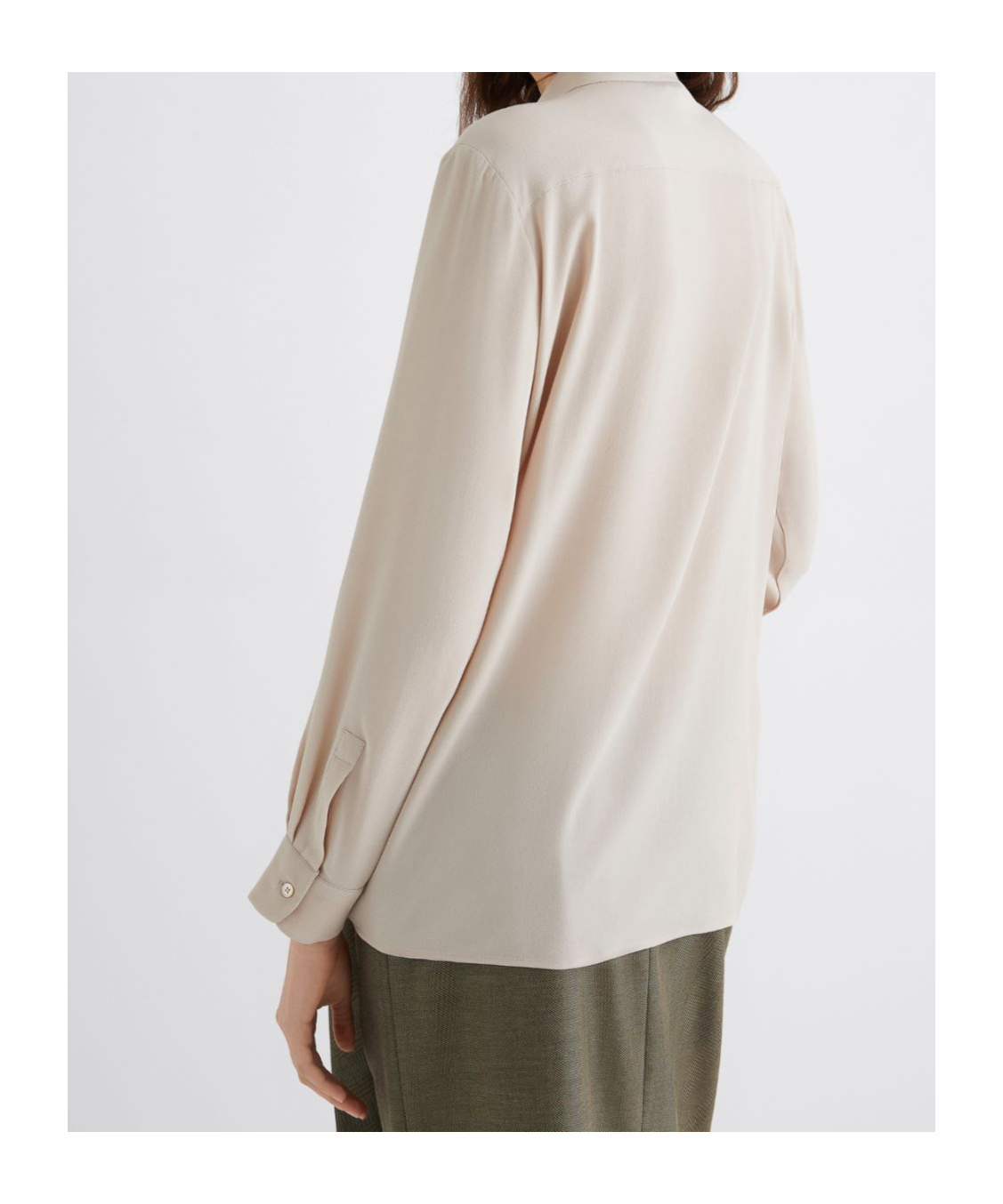 Marella Silk-blend Crepe Shirt In Brown