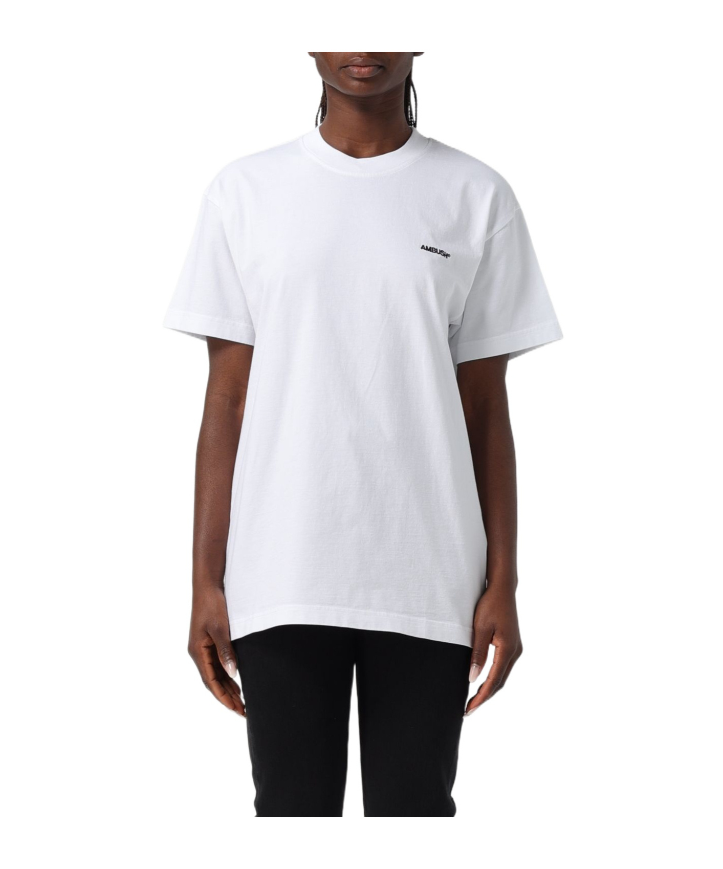 Ambush T-shirt With Round Neck And Short Sleeves In White