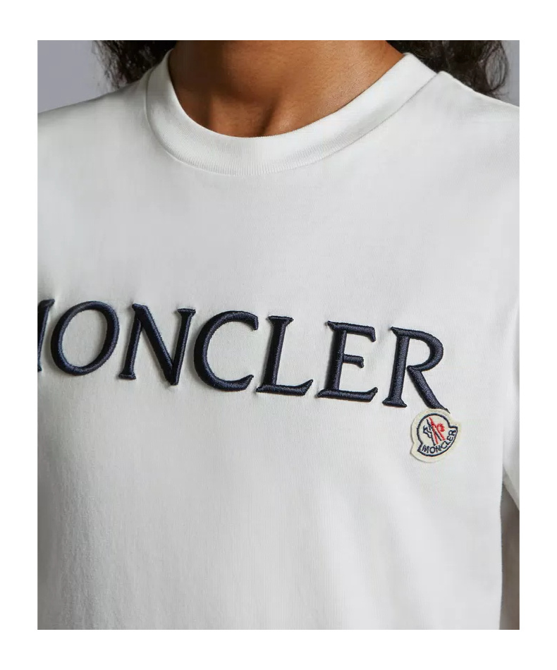 Moncler Logo-embroidered Crewneck T-shirt In White