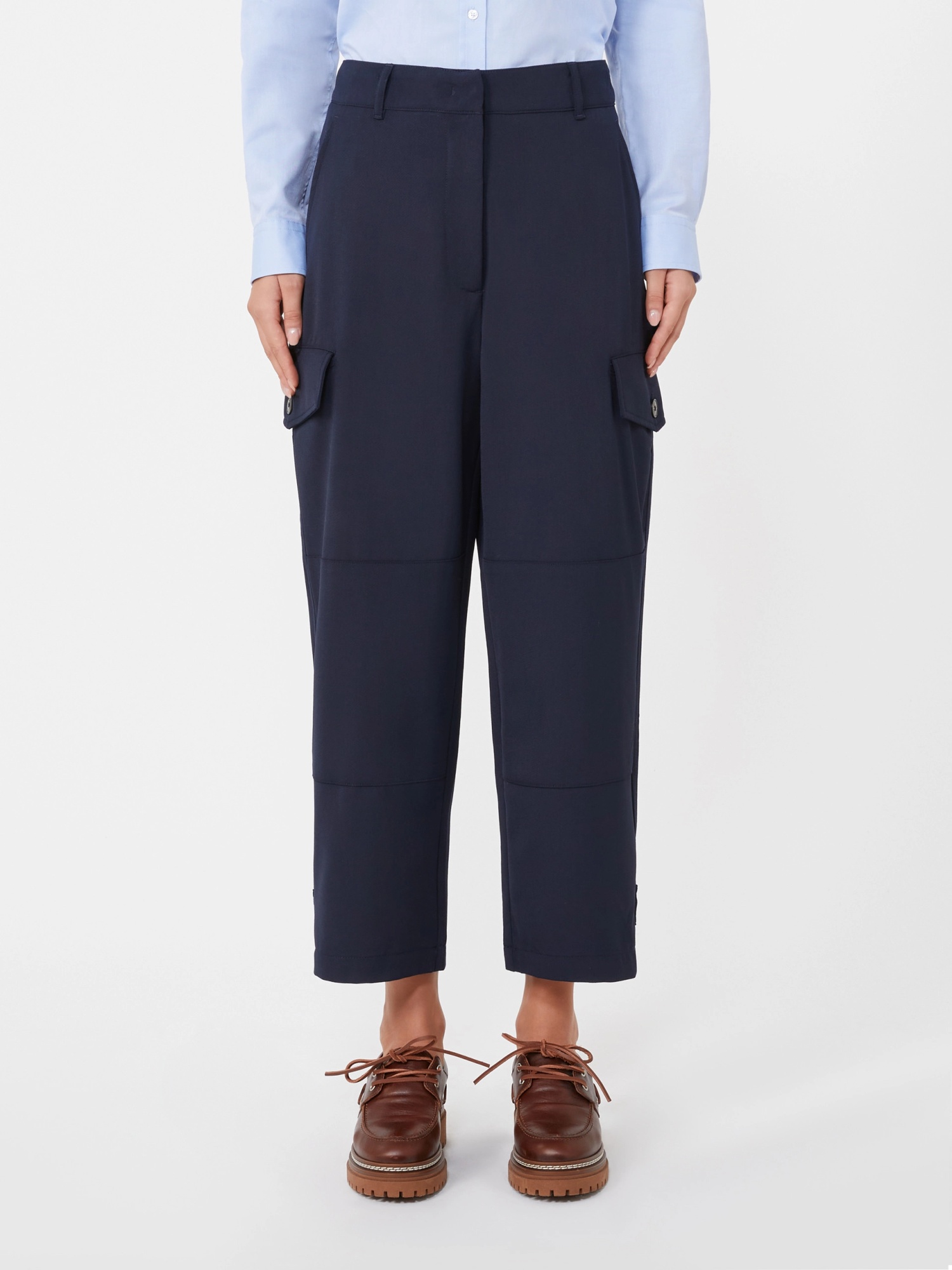 Weekend Max Mara Aprile Cropped Trousers In Blue