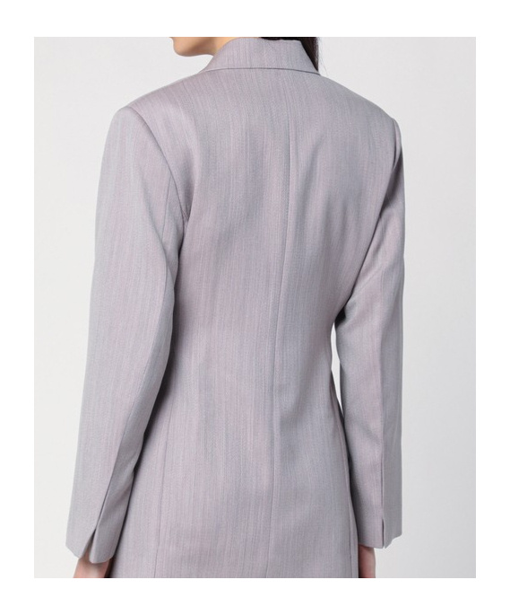 Victoria Beckham Long-sleeved Suit Coat In Gray