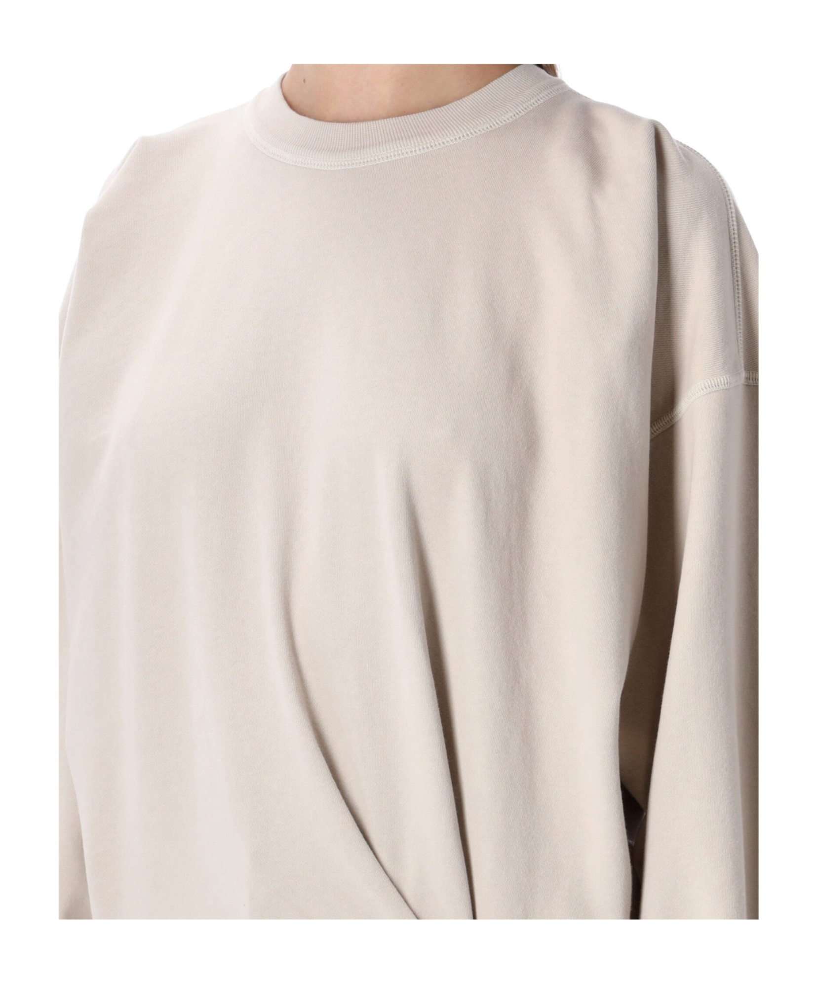 Isabel Marant Étoile Crew Neck Top Dropped Shoulders Long Sleeves In Neutral