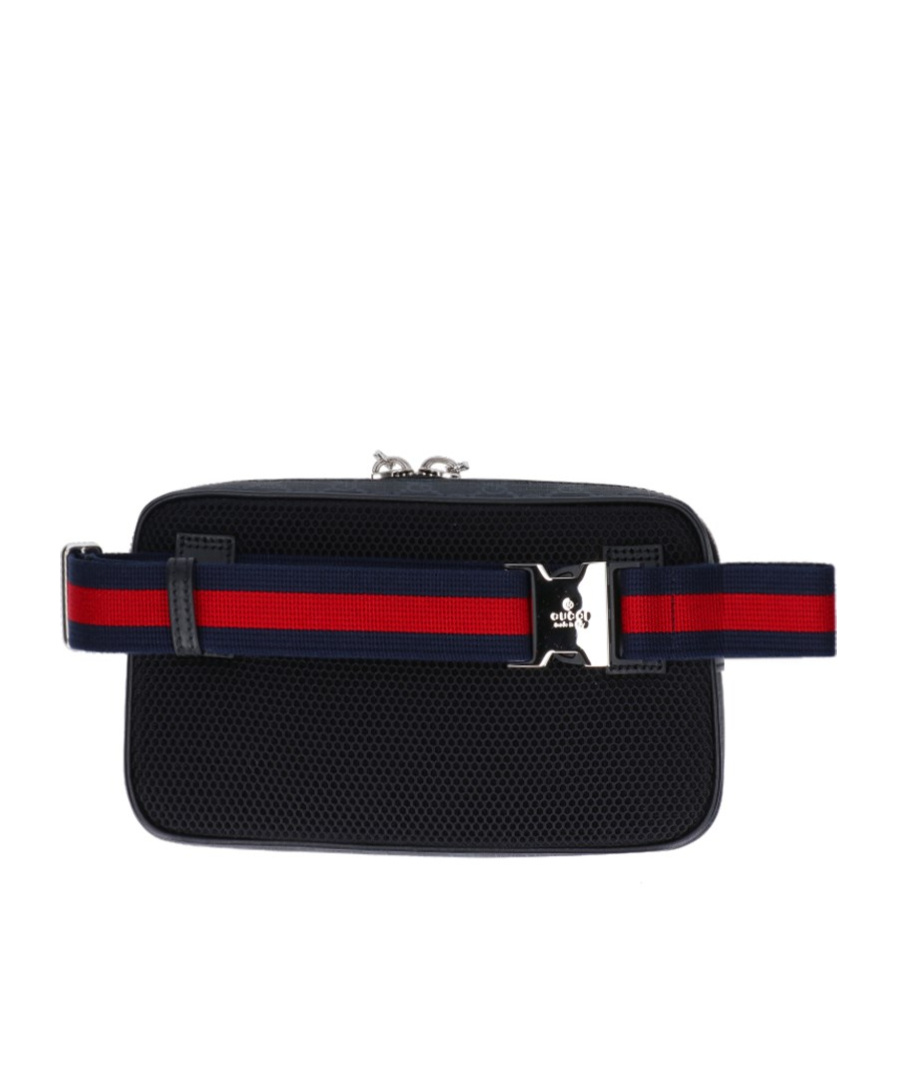 Gucci Web Stripe Gg Canvas Leather-trimmed Belt Bag In Black