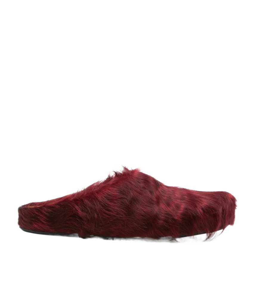 Marni Fussbett Slip-on Flat Mules In Burgundy