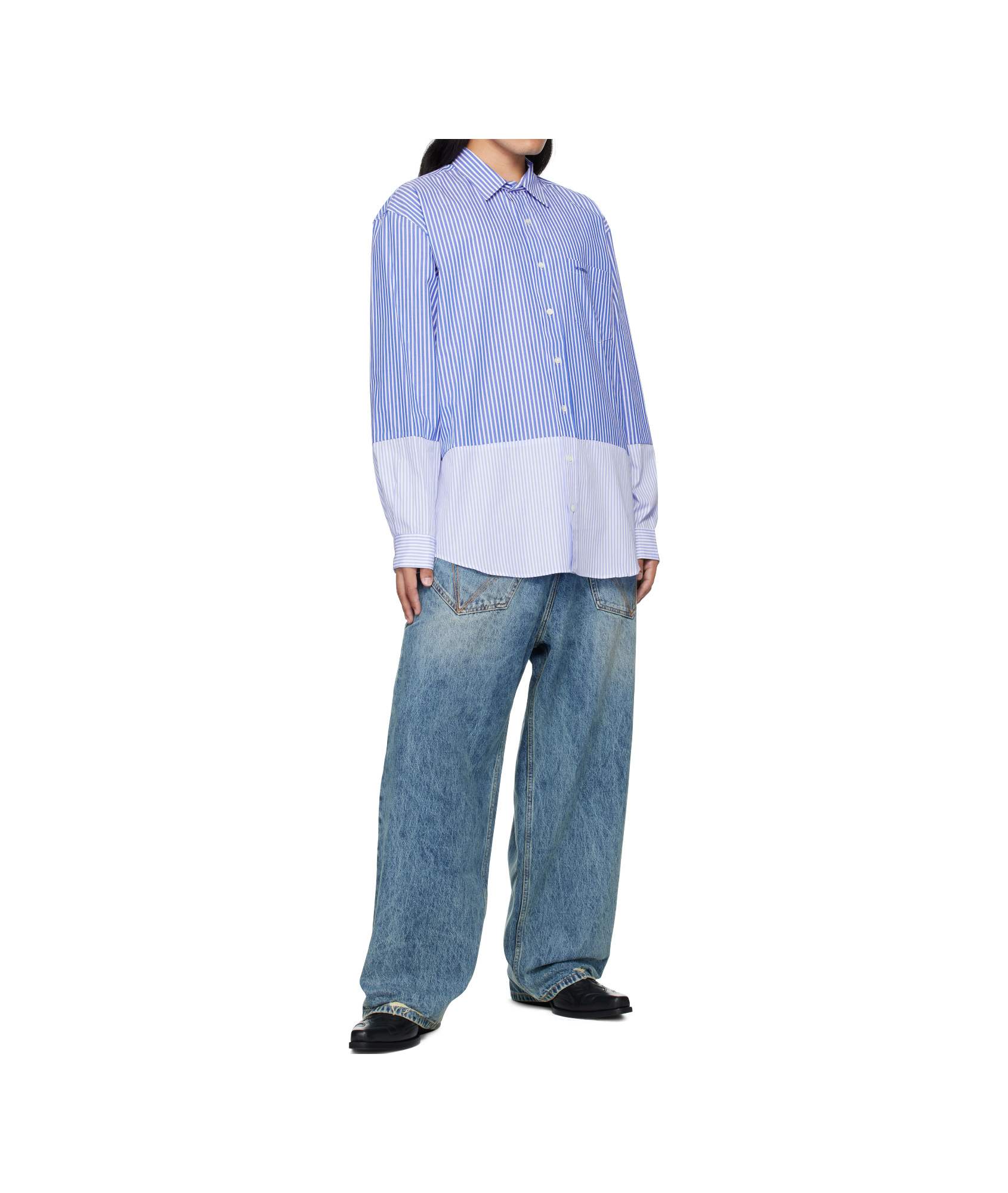 Vetements Splitted Shirt In Blue