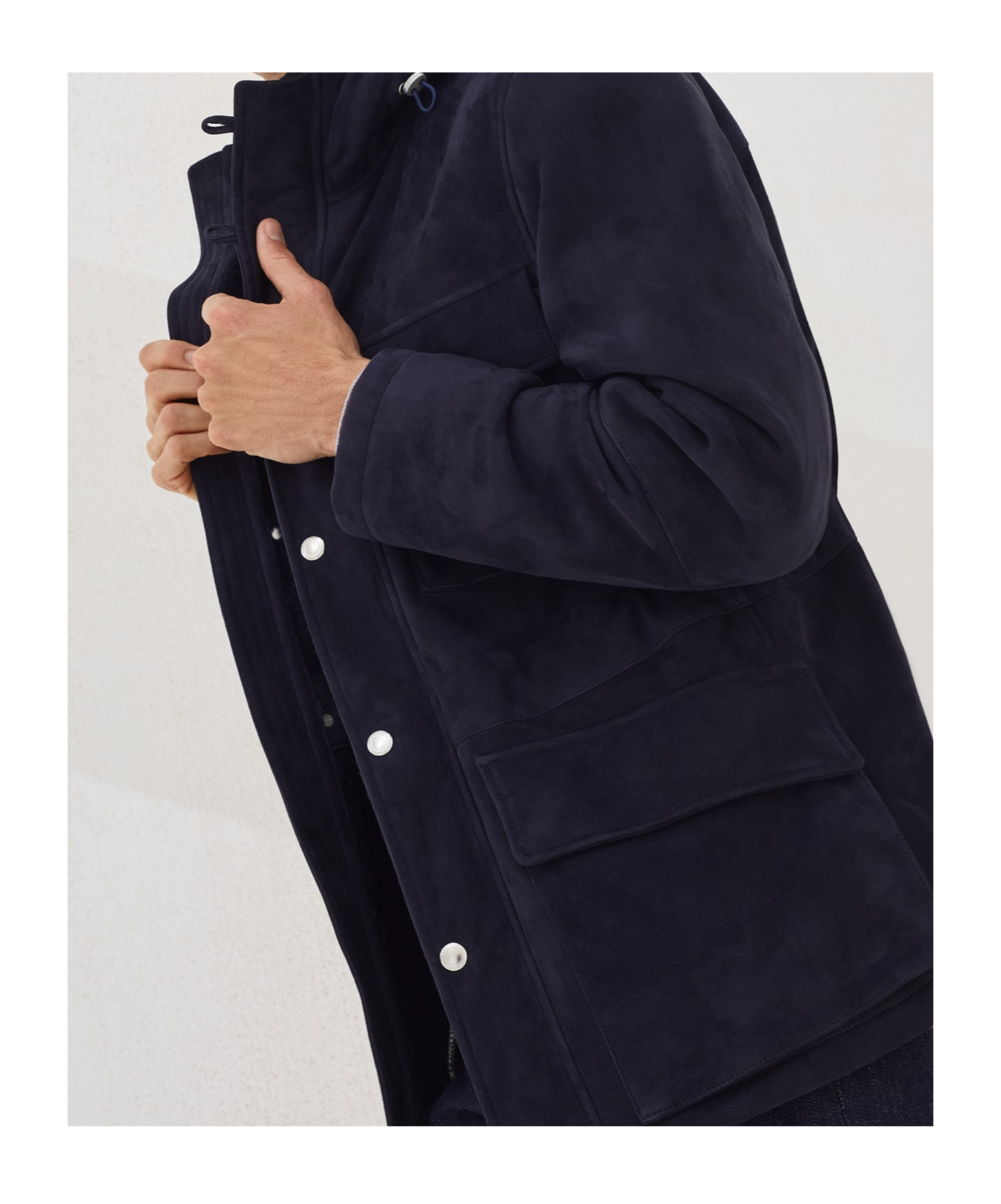 Brunello Cucinelli Shearling Parka In Blue