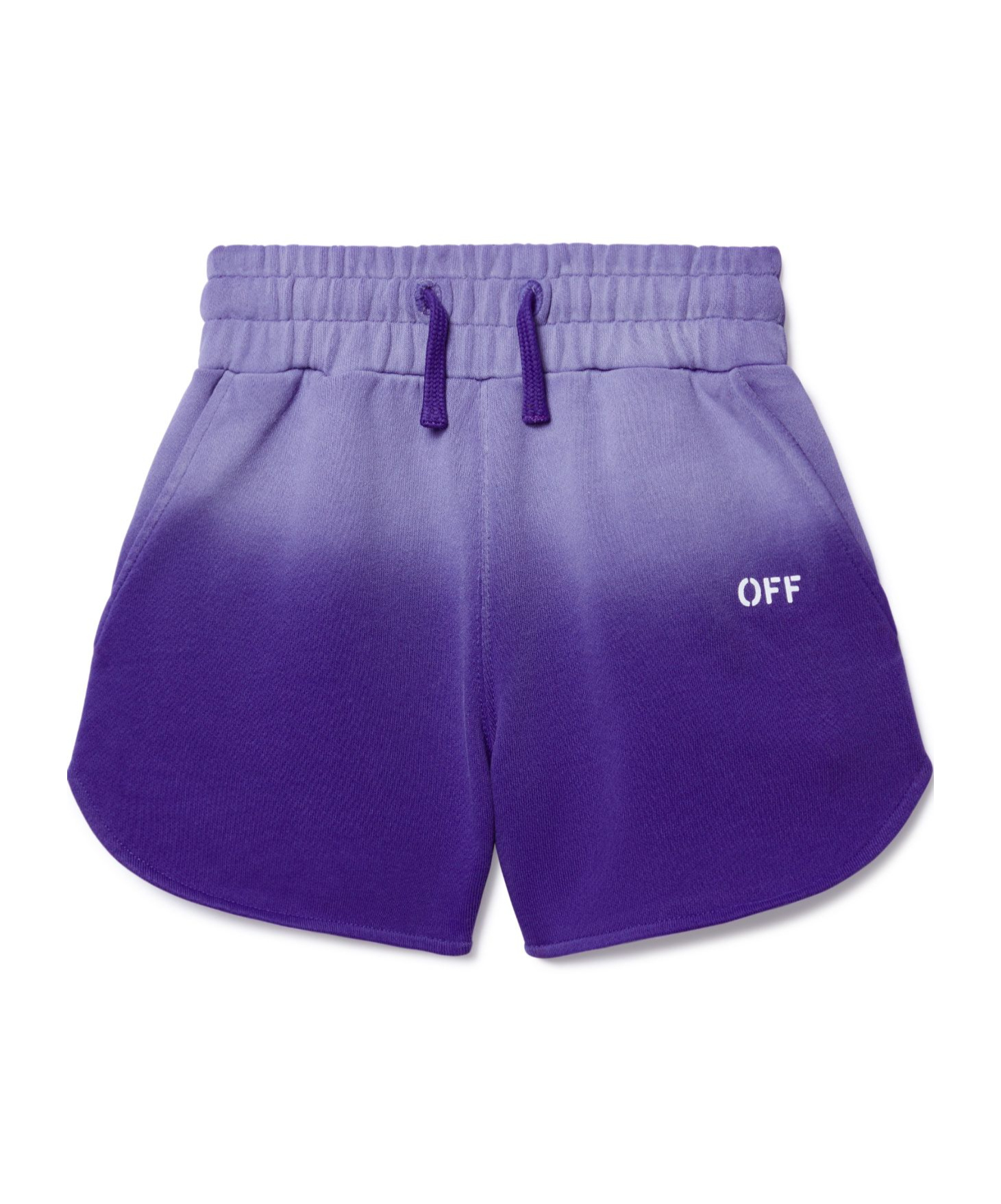 Off-white Bleached Stamp Shorts In Purple