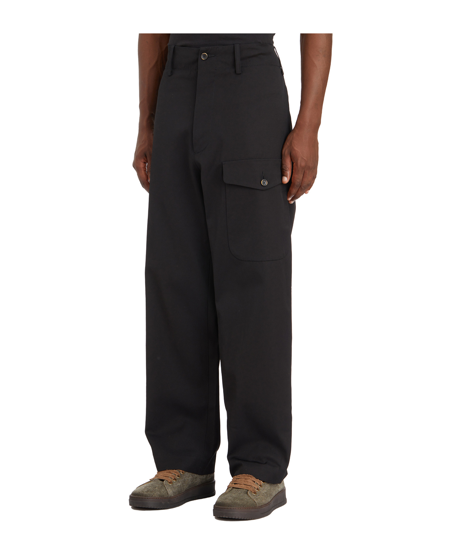 Uma Wang Belt Loop Casual Pants In Black