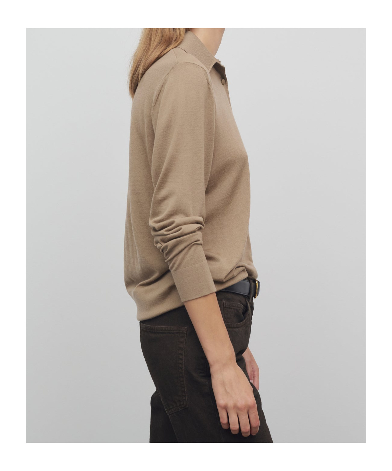 The Row Ipanelli Wool Polo Shirt In Brown