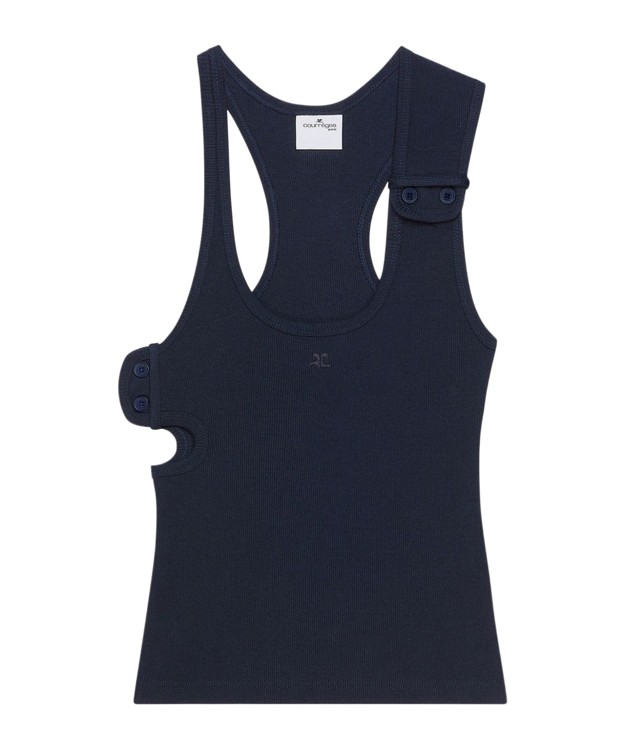 Shop Courrèges 90's Rib Tank Top In Black